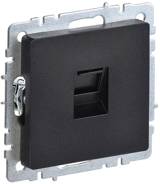 Розетка IEK BRITE компьютерная RJ45 кат.5E РК10-БрЧ черный