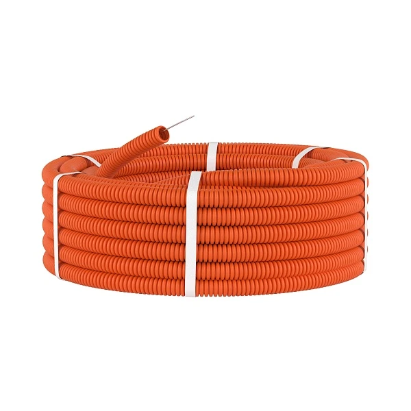 Труба гофрированная DKC ПНД тяжелая с протяжкой Ø 16 мм оранжевая