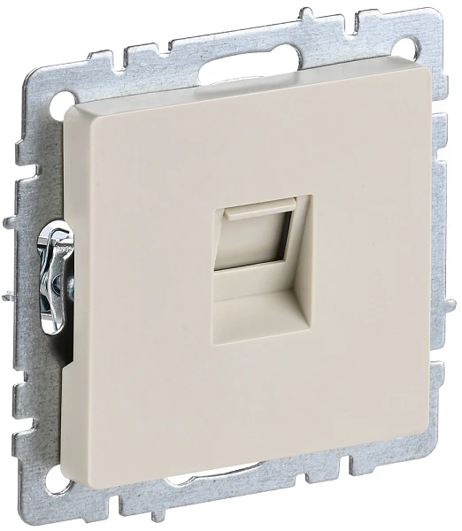 Розетка IEK BRITE BASE Бежевый комп RJ45 кат.5E РК10-БрКр