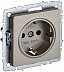 Розетка IEK BRITE 1-местная с заземлением без защитных шторок 16А РС11-1-0-БрШ шампань